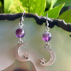 🌸2 for $24🌸 Amethyst Moon Charm Earrings